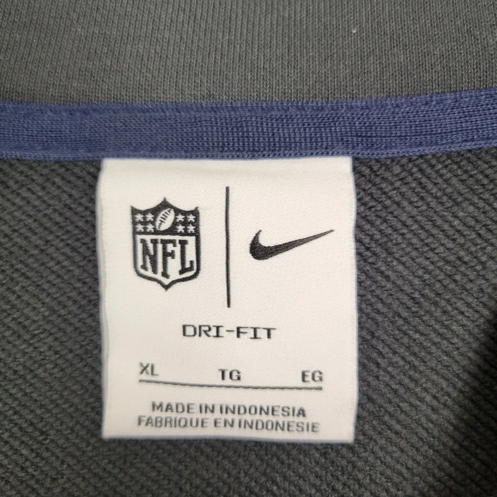 Dallas Cowboys Nike Dri-FIT Men's XL Dark Gray 1/4 Zip Warm Pullover Long Sleeve